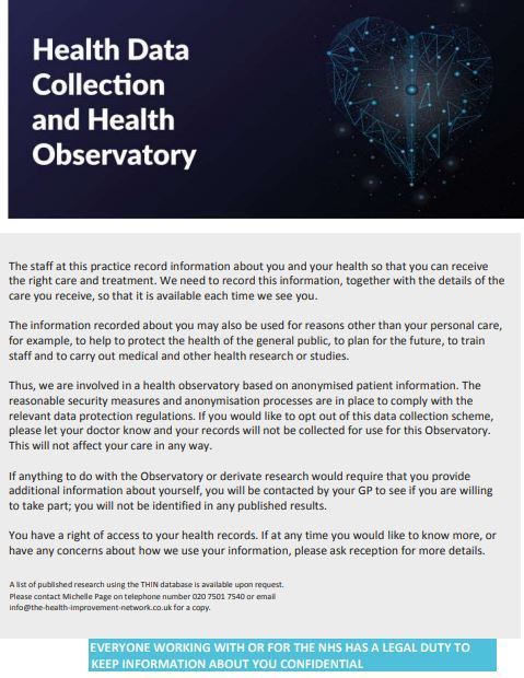 health data collection and health observatory